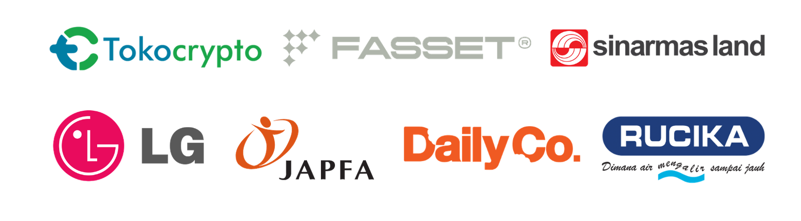 Tokocrypto, Fasset, Sinarmas Land, LG, Japfa, Dailyco and Rucika